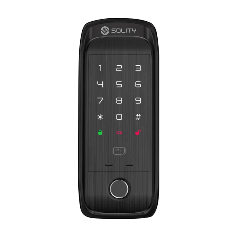 Khóa cửa điện tử vân tay Solity GD-60B trên nền trắng, ảnh đúng sản phẩm từ hãng