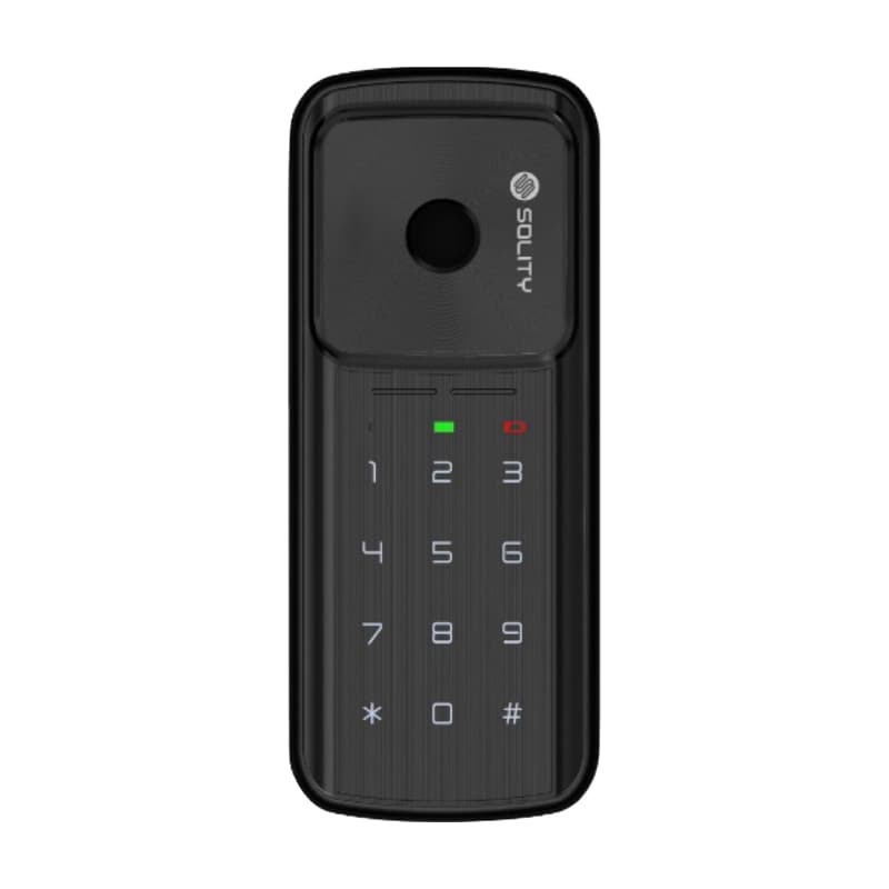 Khóa cửa điện tử vân tay Solity GG-33B trên nền trắng, ảnh đúng sản phẩm từ hãng