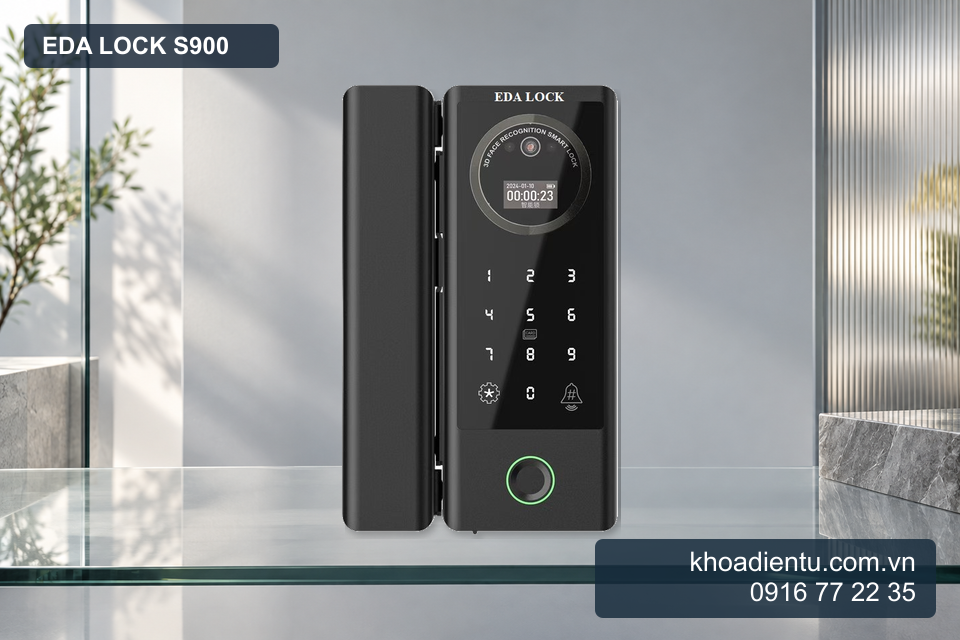 Thiết kế khóa Eda Lock S900 ghép từ ảnh sản phẩm gốc trong studio
