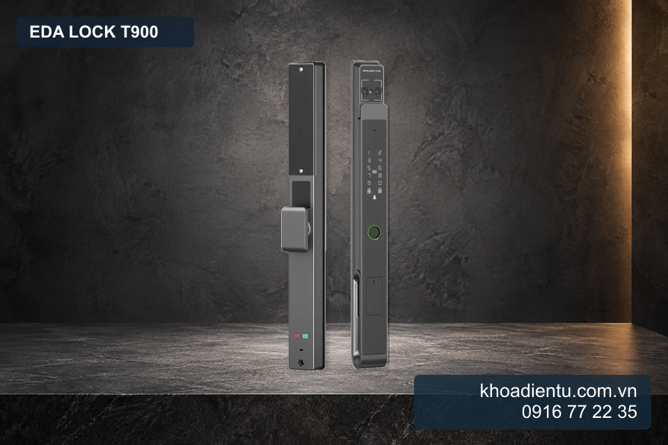 Thiết kế khóa Eda Lock T900 ghép từ ảnh sản phẩm gốc trong studio