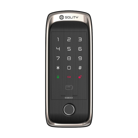 Khóa cửa điện tử vân tay Solity GA-60BH trên nền trắng, ảnh đúng sản phẩm từ hãng