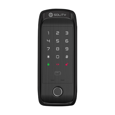 Khóa cửa điện tử vân tay Solity GD-60B trên nền trắng, ảnh đúng sản phẩm từ hãng