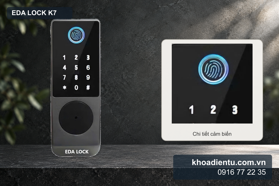 Cận cảnh đầu đọc vân tay Eda Lock K7