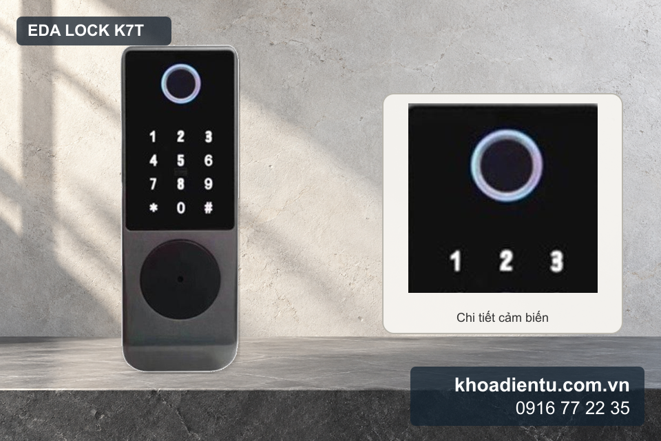 Chi tiết đầu đọc và cảm biến Eda Lock K7T